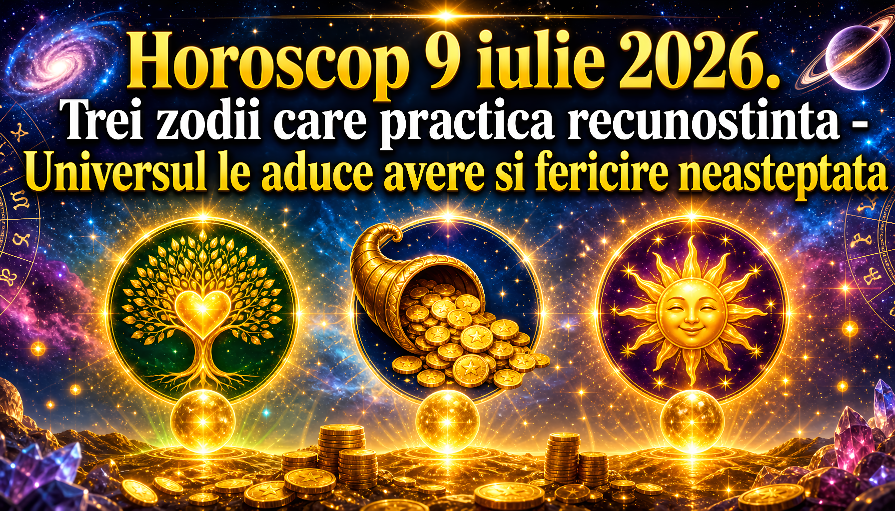 Horoscop 9 iulie 2026. Trei zodii care practică recunoștința  Universul le aduce avere și fericire neașteptată
