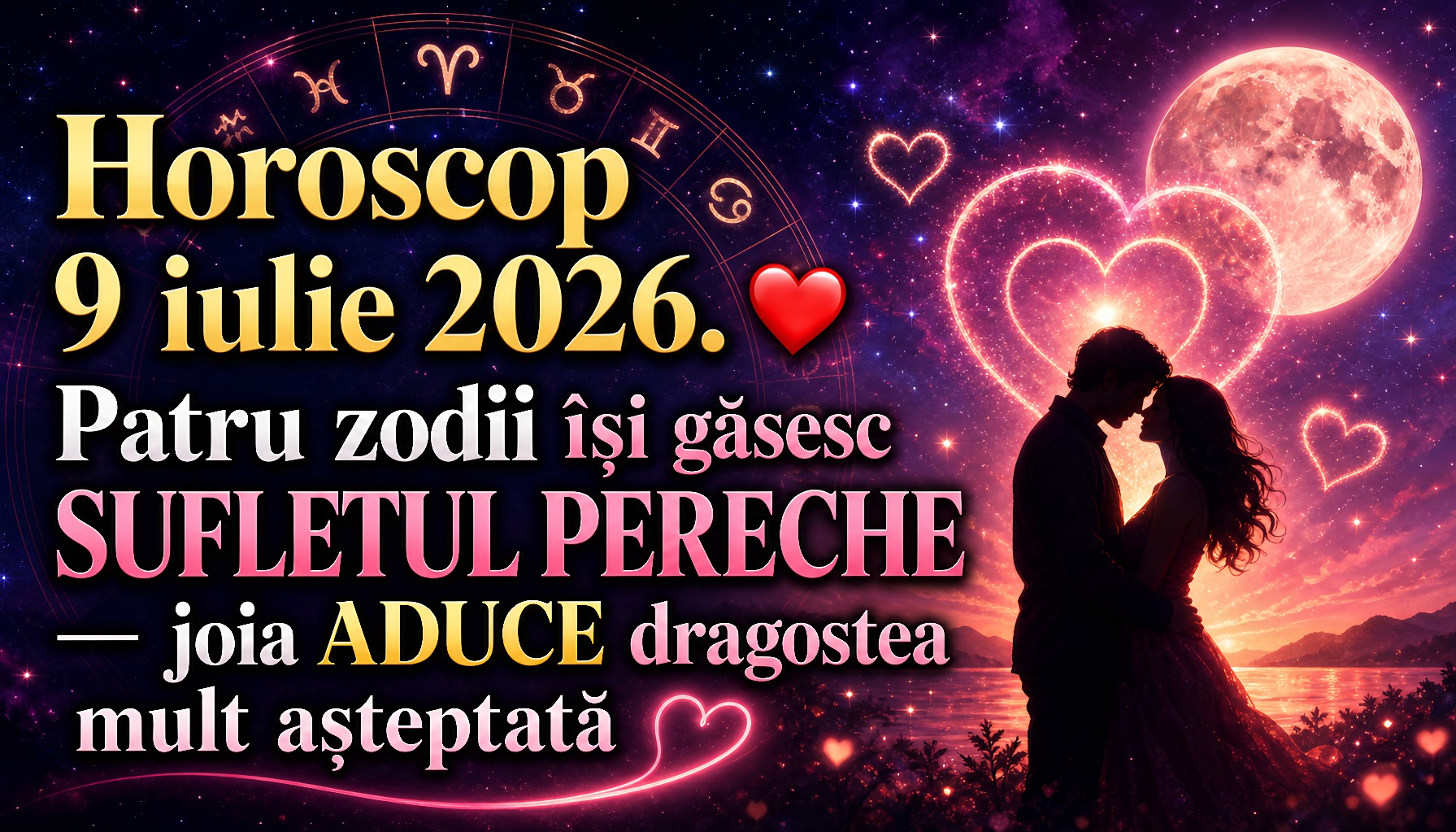 Horoscop 9 iulie 2026. ❤️ Patru zodii își găsesc SUFLETUL PERECHE — joia ADUCE dragostea mult așteptată