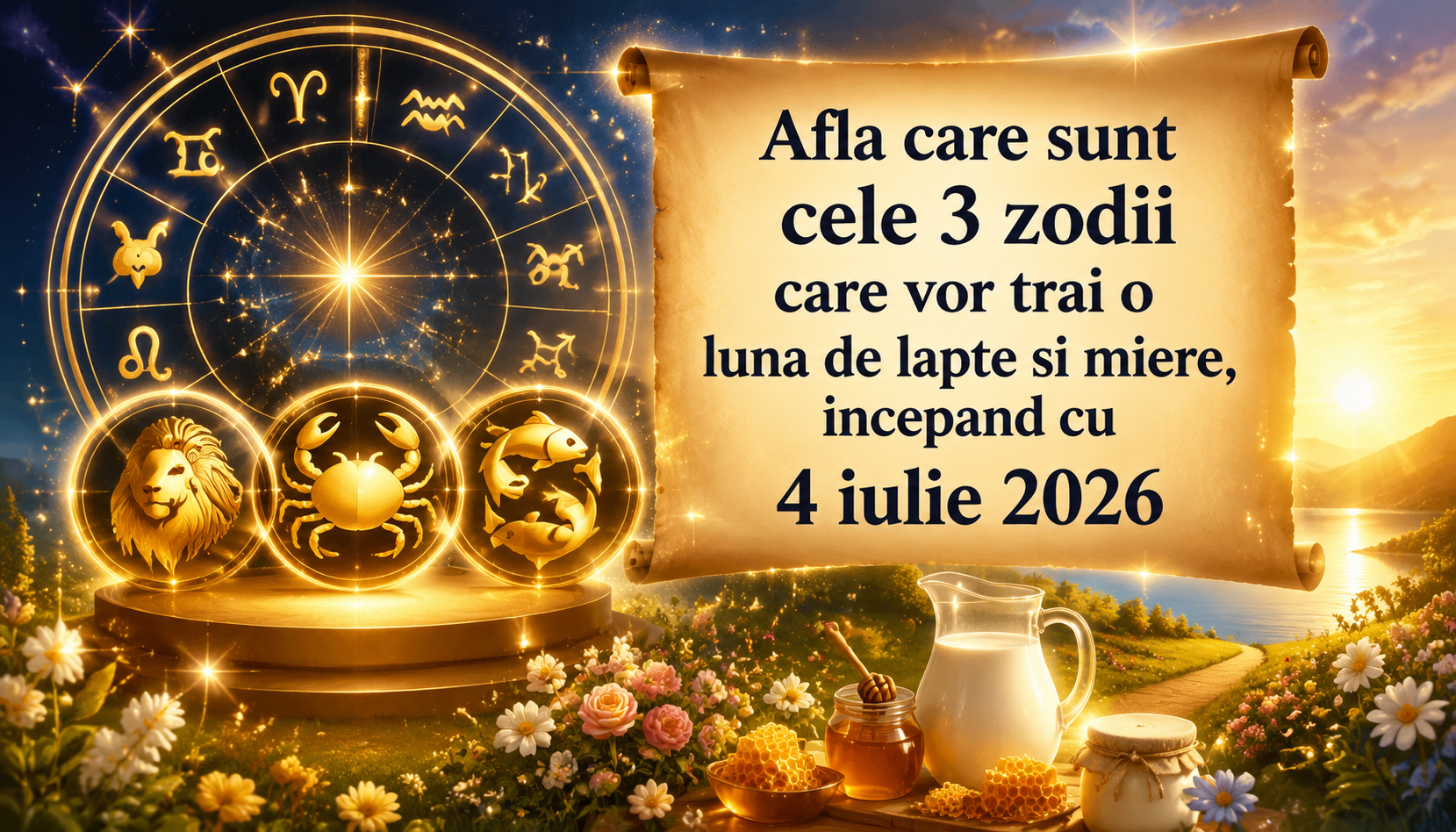 Afla care sunt cele 3 zodii care vor trai o luna de lapte si miere, incepand cu 4 iulie 2026