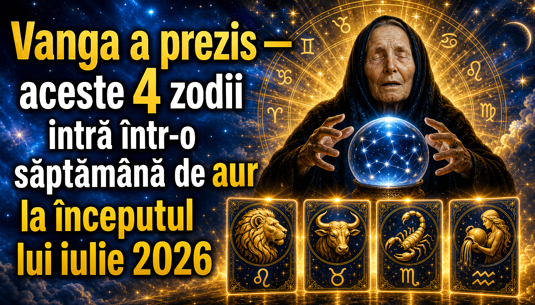 Vanga a prezis — aceste 4 zodii intră într-o săptămână de aur la începutul lui iulie 2026