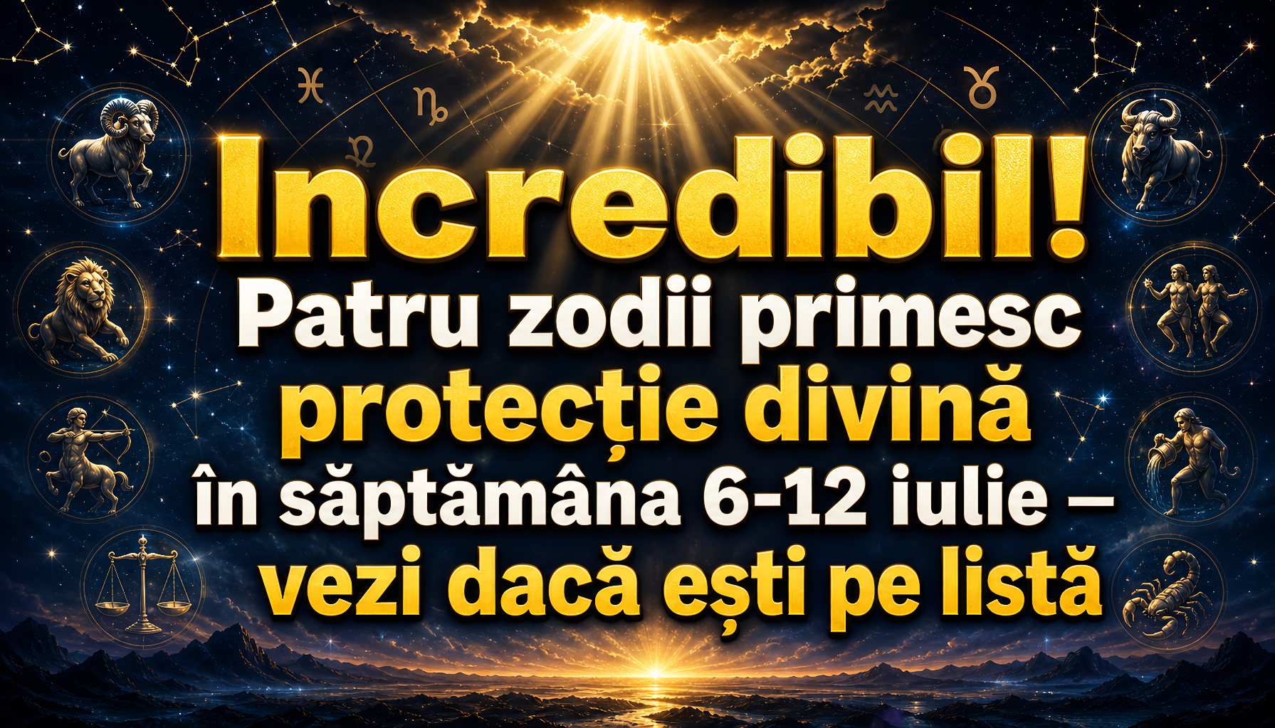 Incredibil! Patru zodii primesc protecție divină în săptămâna 6-12 iulie — vezi dacă ești pe listă