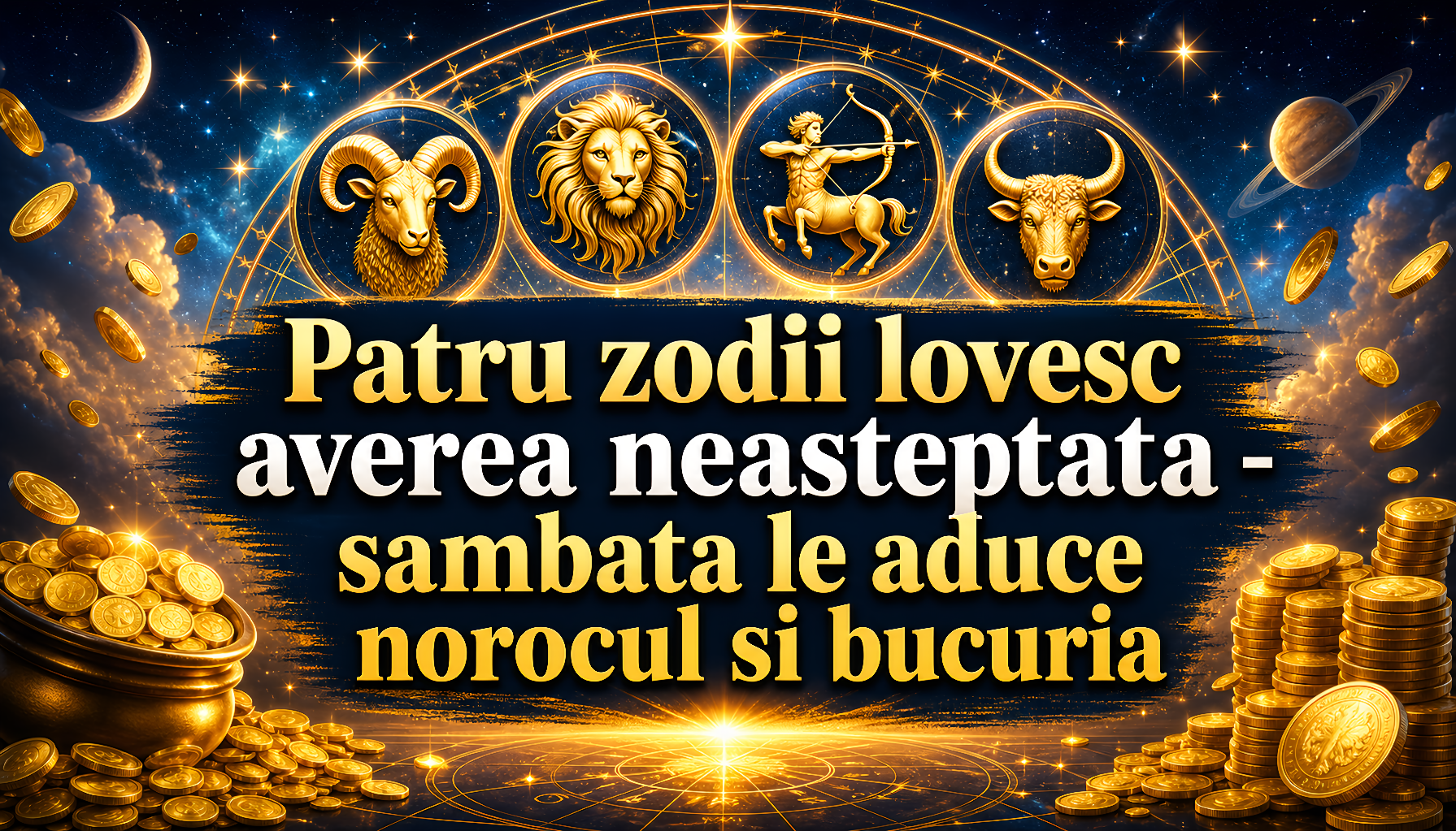 Patru zodii lovesc averea neasteptata – sambata le aduce norocul si bucuria