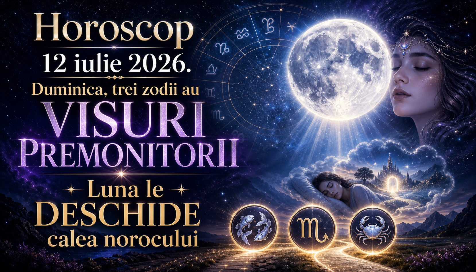 Horoscop 12 iulie 2026. Duminica, trei zodii au VISURI PREMONITORII – Luna le DESCHIDE calea norocului