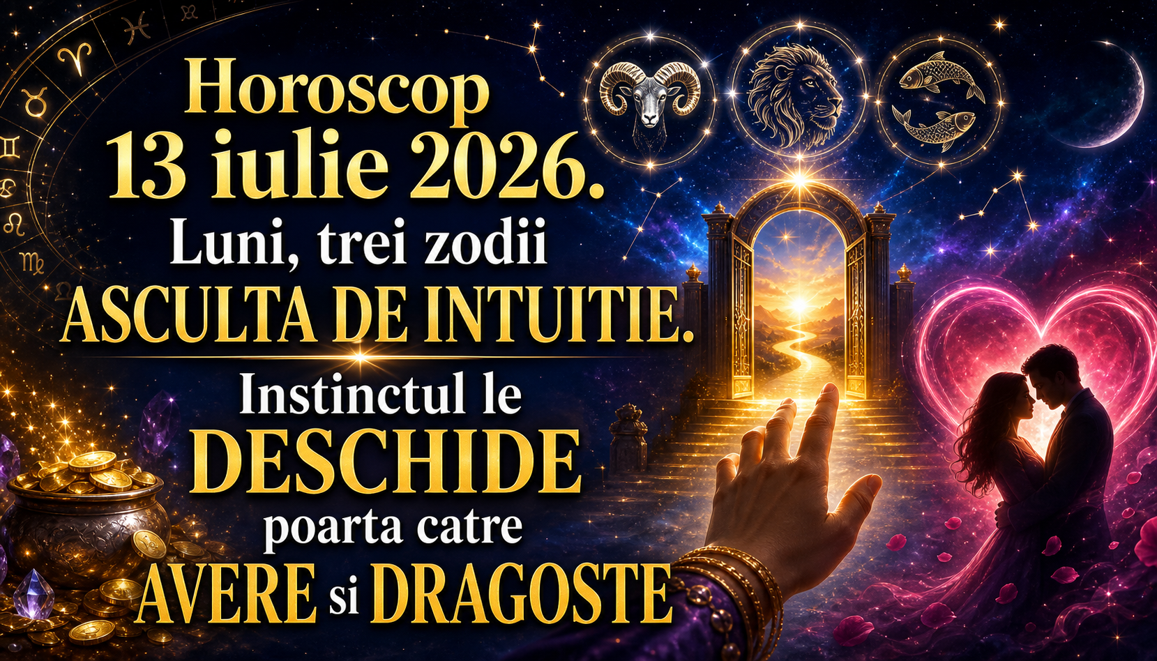 Horoscop 13 iulie 2026. Luni, trei zodii ASCULTĂ DE INTUIȚIE – Instinctul le DESCHIDE poarta către AVERE și DRAGOSTE