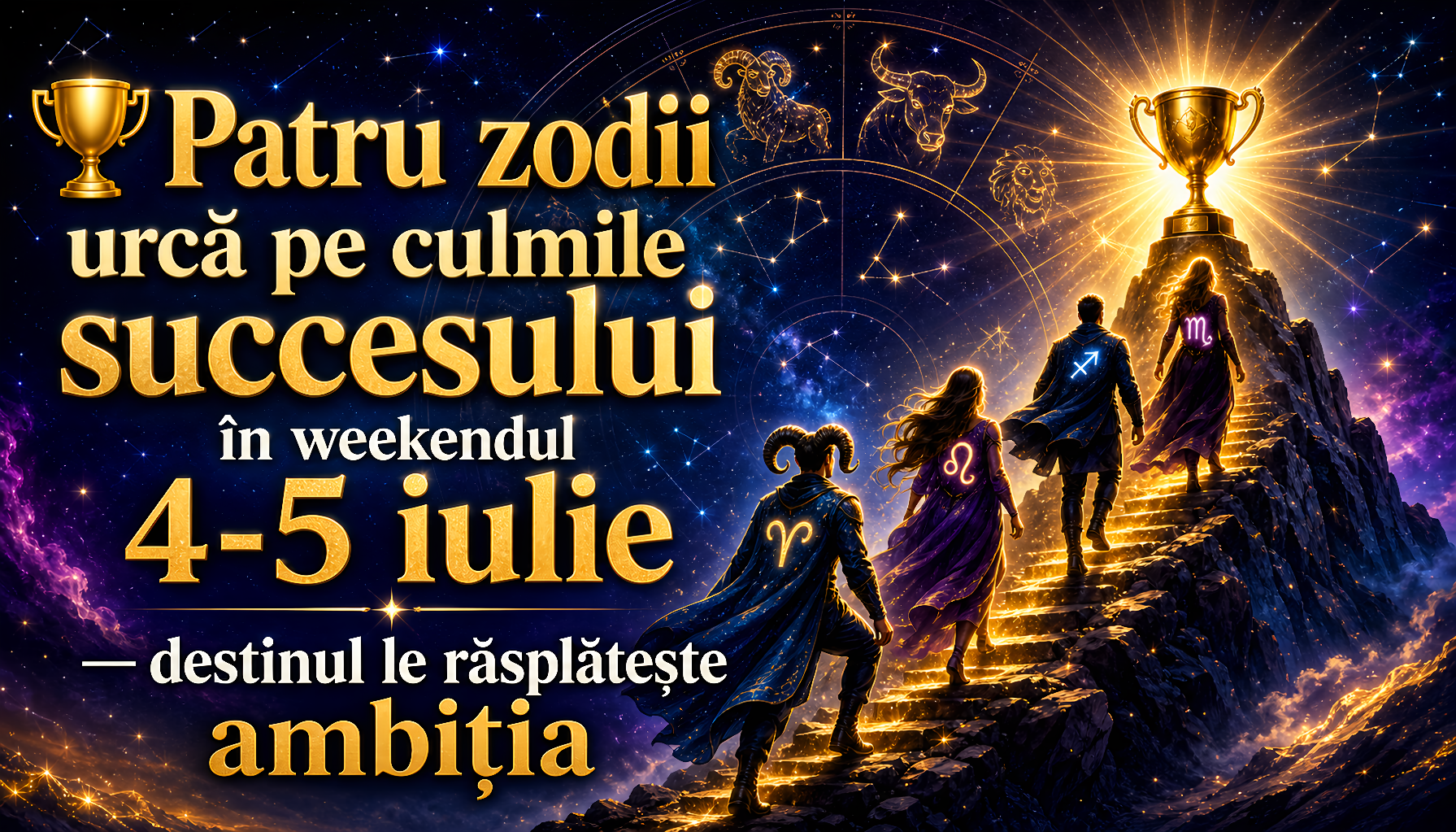 🏆 Patru zodii urcă pe culmile succesului în weekendul 4-5 iulie — destinul le răsplătește ambiția