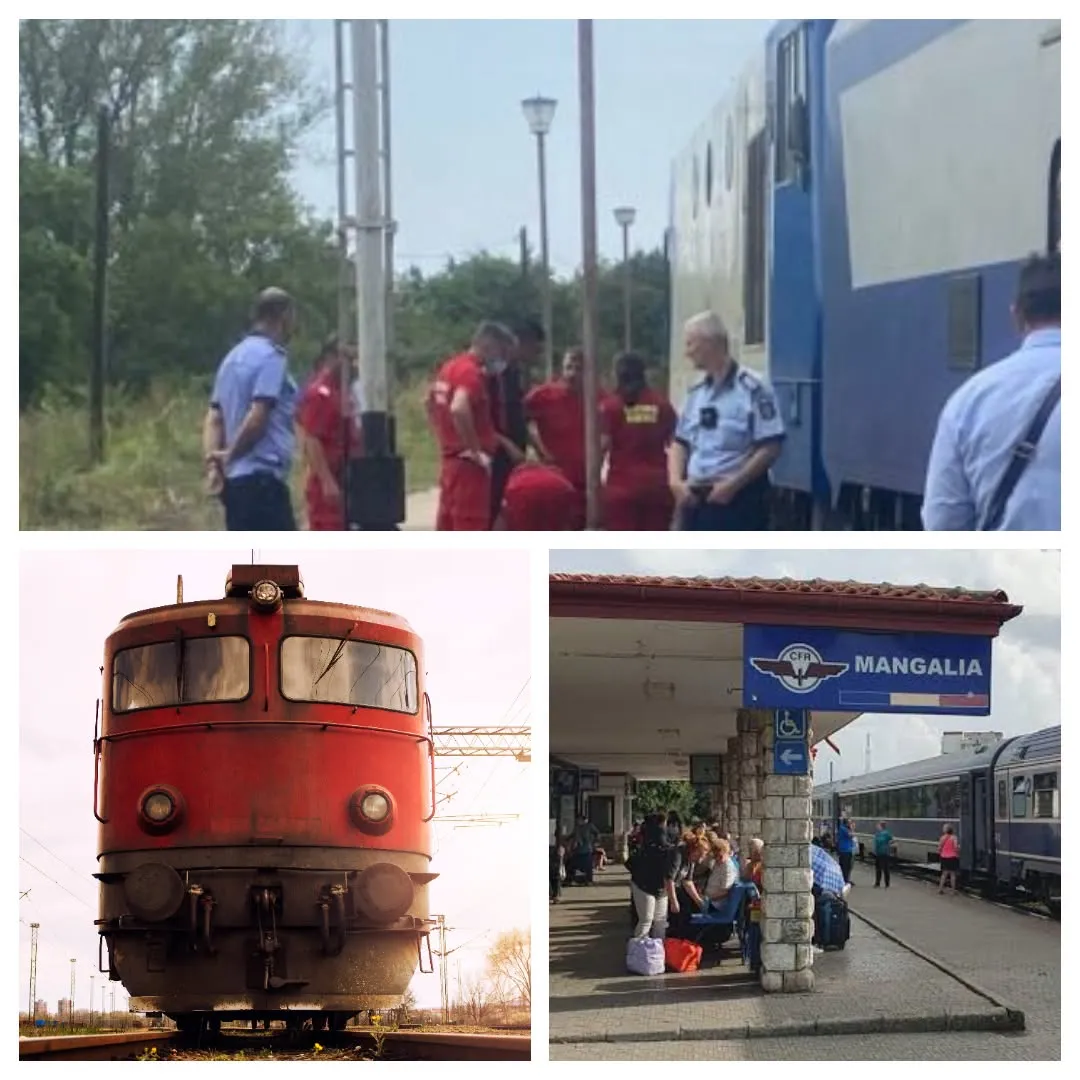 Tânără de 19 ani lovită de tren în Gara Mangalia. Circula pe șine cu căștile în urechi