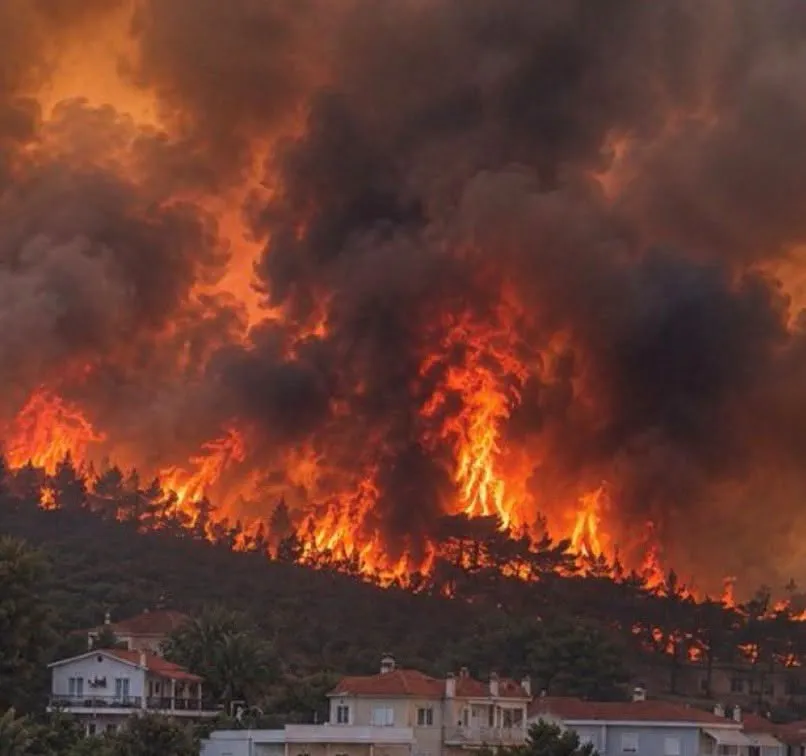 Incendiu puternic de pădure în regiunea Attica. Vântul îngreunează misiunea pompierilor la sud-est de Atena