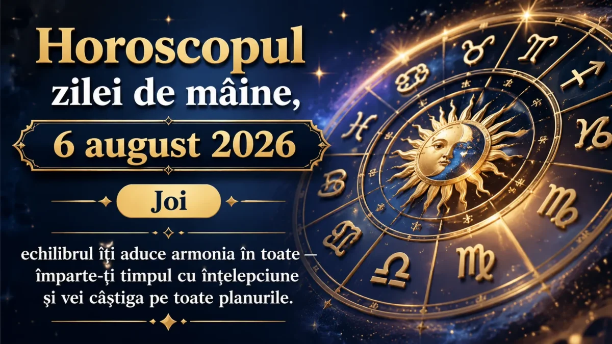 Horoscopul zilei de mâine, 6 august 2026. Joi, echilibrul îți aduce armonia în toate — împarte-ți timpul cu înțelepciune și vei câștiga pe toate planurile