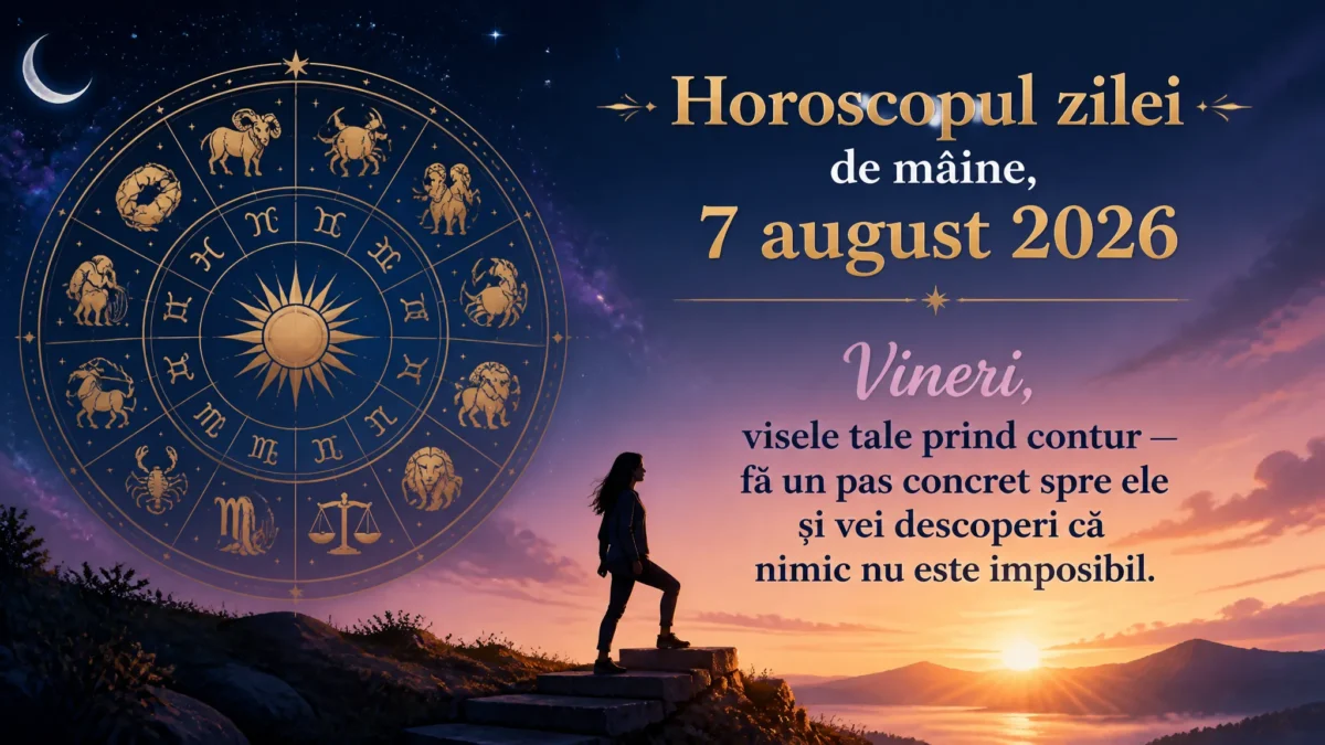 Horoscopul zilei de mâine, 7 august 2026. Vineri, visele tale prind contur — fă un pas concret spre ele și vei descoperi că nimic nu este imposibil