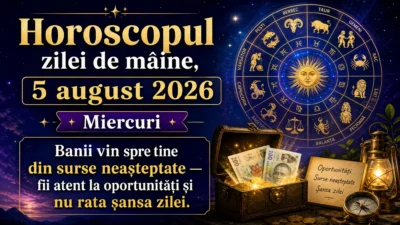Horoscopul zilei de mâine, 5 august 2026. Miercuri, banii vin spre tine din surse neașteptate — fii atent la oportunități și nu rata șansa zilei