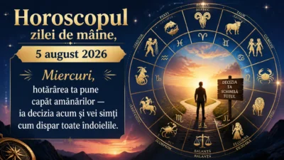 Horoscopul zilei de mâine, 5 august 2026. Miercuri, hotărârea ta pune capăt amânărilor — ia decizia acum și vei simți cum dispar toate îndoielile