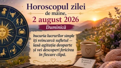 Horoscopul zilei de mâine, 2 august 2026. Duminică, bucuria lucrurilor simple îți reîncarcă sufletul — lasă agitația deoparte și vei descoperi fericirea în fiecare clipă