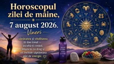 Horoscopul zilei de mâine, 7 august 2026. Vineri, sănătatea și vitalitatea îți dau tonul — ascultă-ți corpul, mișcă-te cu drag și vei închide săptămâna plin de energie