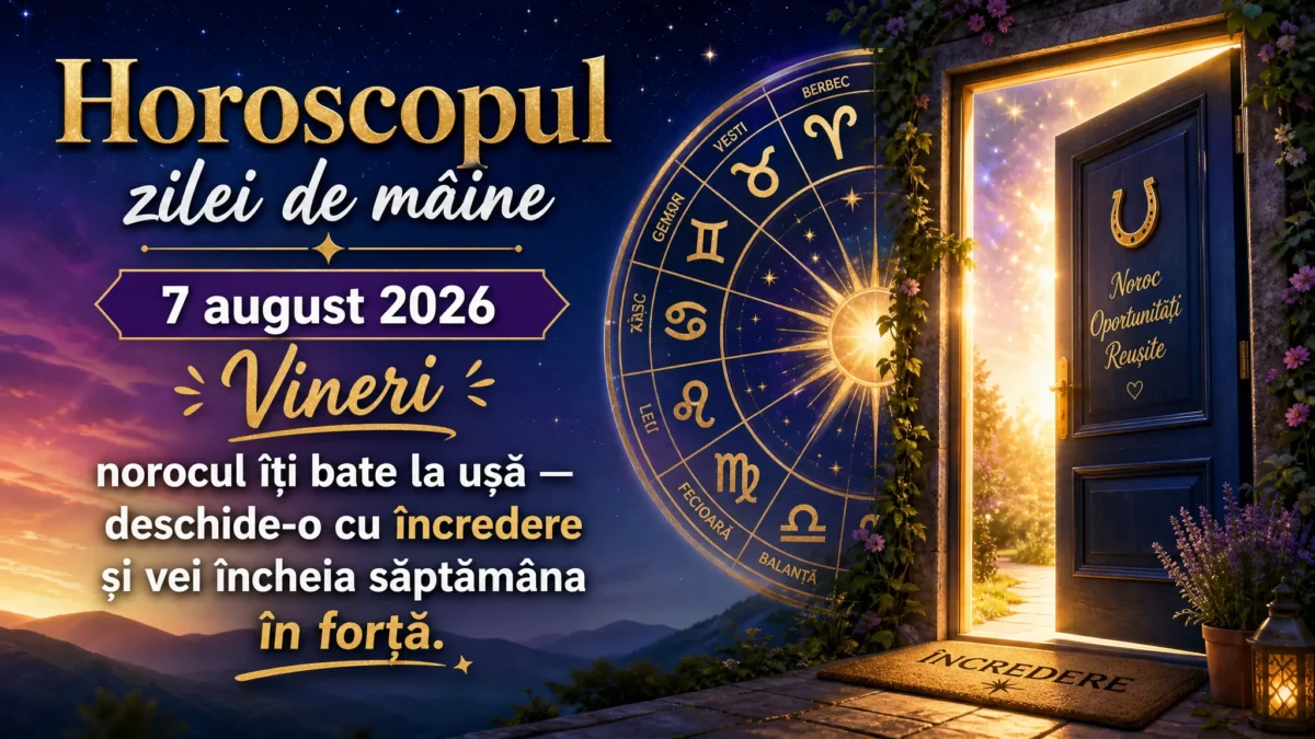 Horoscopul zilei de mâine, 7 august 2026. Vineri, norocul îți bate la ușă — deschide-o cu încredere și vei încheia săptămâna în forță