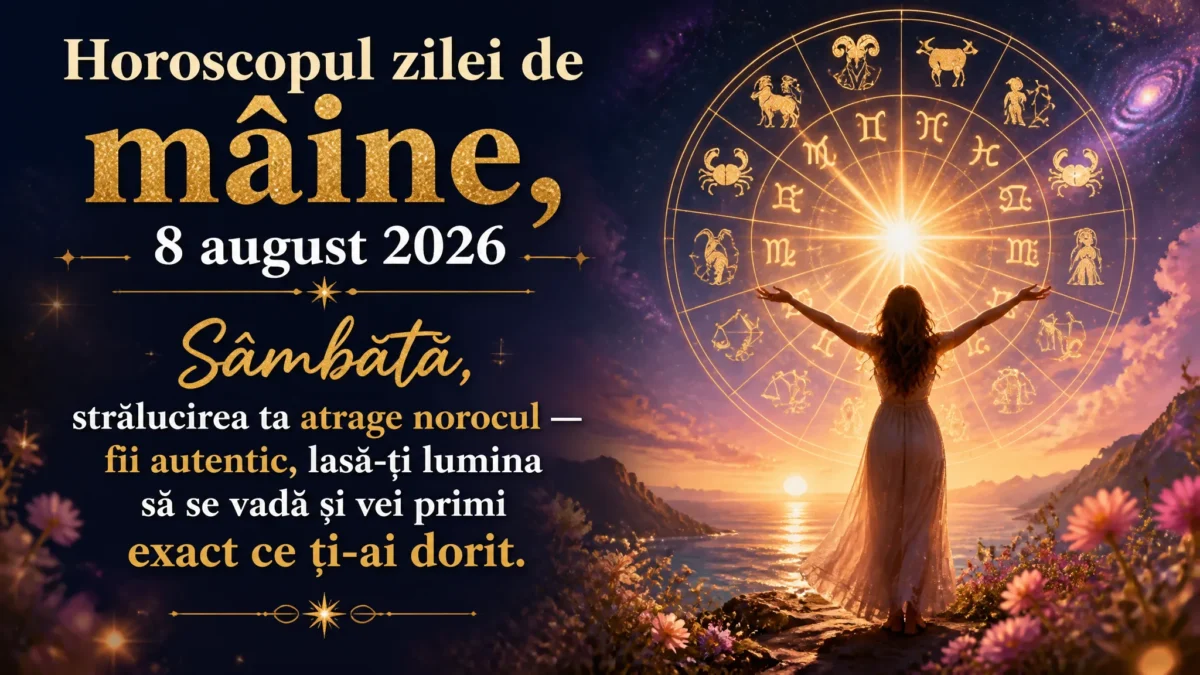 Horoscopul zilei de mâine, 8 august 2026. Sâmbătă, strălucirea ta atrage norocul — fii autentic, lasă-ți lumina să se vadă și vei primi exact ce ți-ai dorit