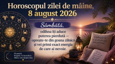 Horoscopul zilei de mâine, 8 august 2026. Sâmbătă, odihna îți aduce puterea pierdută — oprește-te din goana zilnică și vei primi exact energia de care ai nevoie