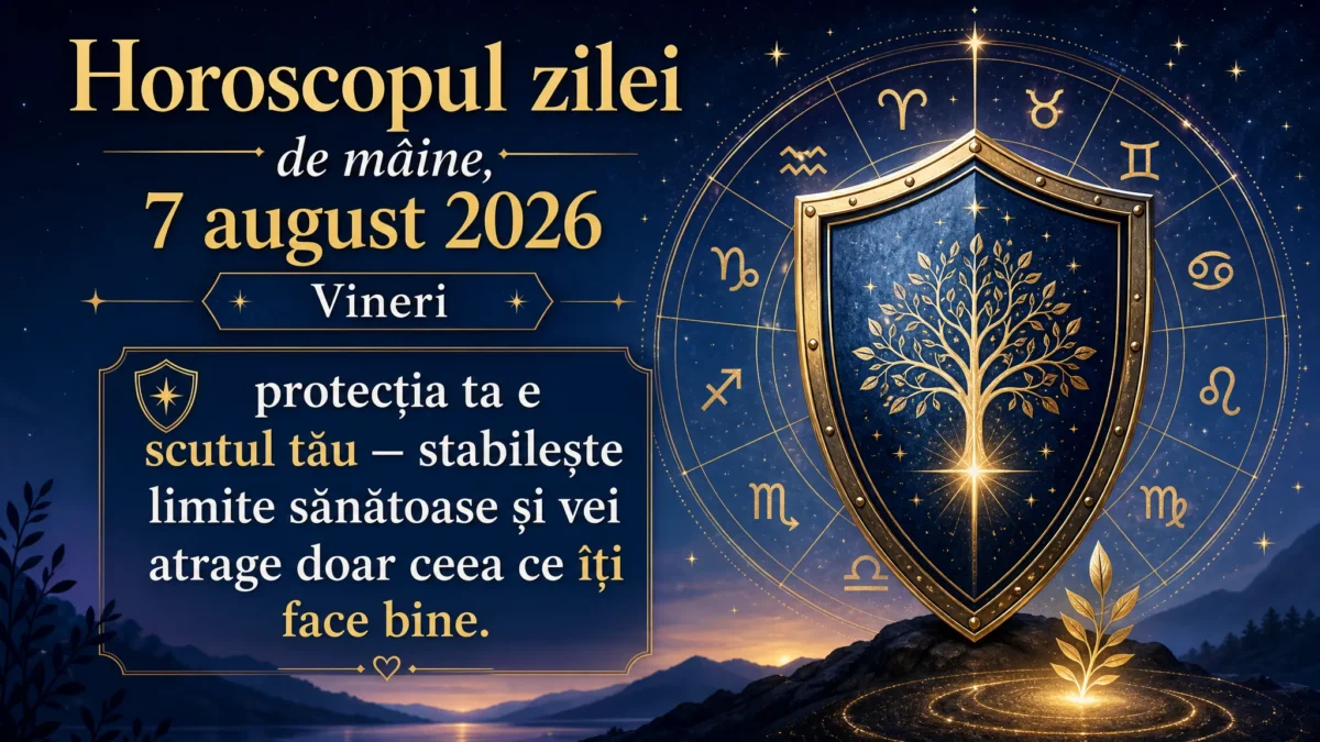Horoscopul zilei de mâine, 7 august 2026. Vineri, protecția ta e scutul tău — stabilește limite sănătoase și vei atrage doar ceea ce îți face bine