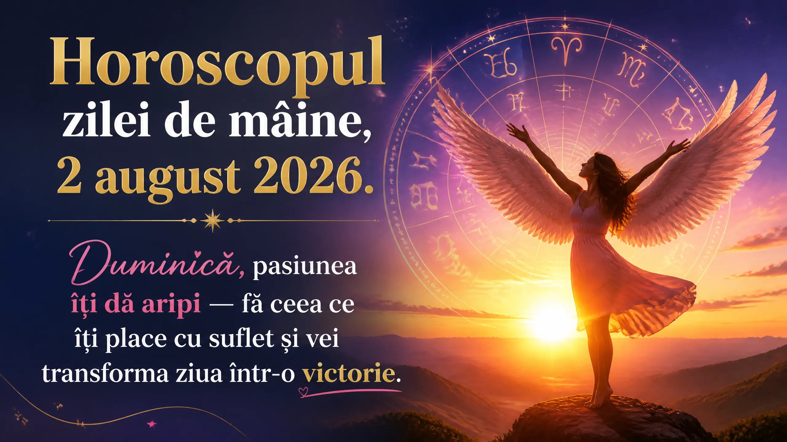 Horoscopul zilei de mâine, 2 august 2026. Duminică, pasiunea îți dă aripi — fă ceea ce îți place cu suflet și vei transforma ziua într-o victorie