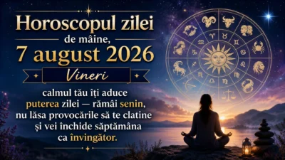 Horoscopul zilei de mâine, 7 august 2026. Vineri, calmul tău îți aduce puterea zilei — rămâi senin, nu lăsa provocările să te clatine și vei închide săptămâna ca învingător