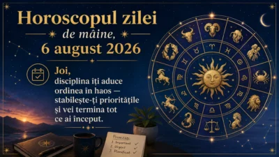 Horoscopul zilei de mâine, 6 august 2026. Joi, disciplina îți aduce ordinea în haos — stabilește-ți prioritățile și vei termina tot ce ai început