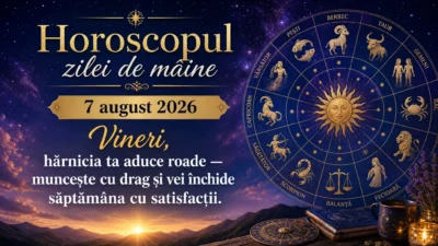 Horoscopul zilei de mâine, 7 august 2026. Vineri, hărnicia ta aduce roade — muncește cu drag și vei închide săptămâna cu satisfacții