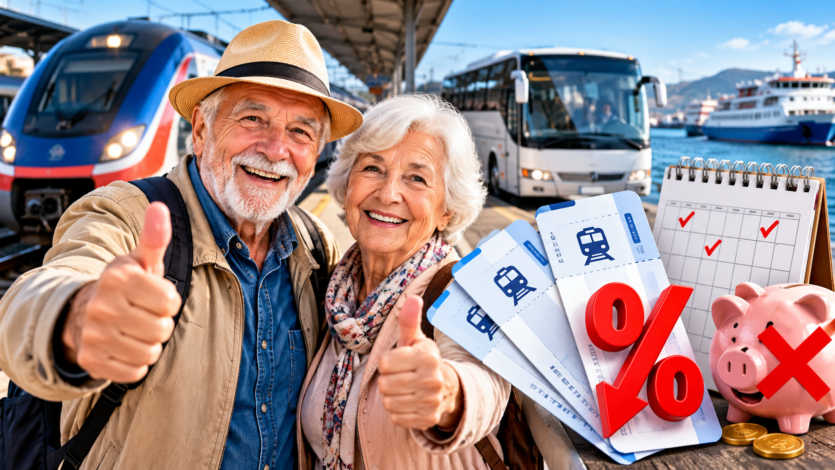 Facilitățile de transport pentru pensionari în 2026. Câte călătorii la jumătate de preț primesc vârstnicii