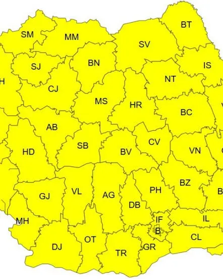 Cod galben de vânt în mai multe județe. ANM anunță rafale puternice și temperaturi ridicate în vestul României